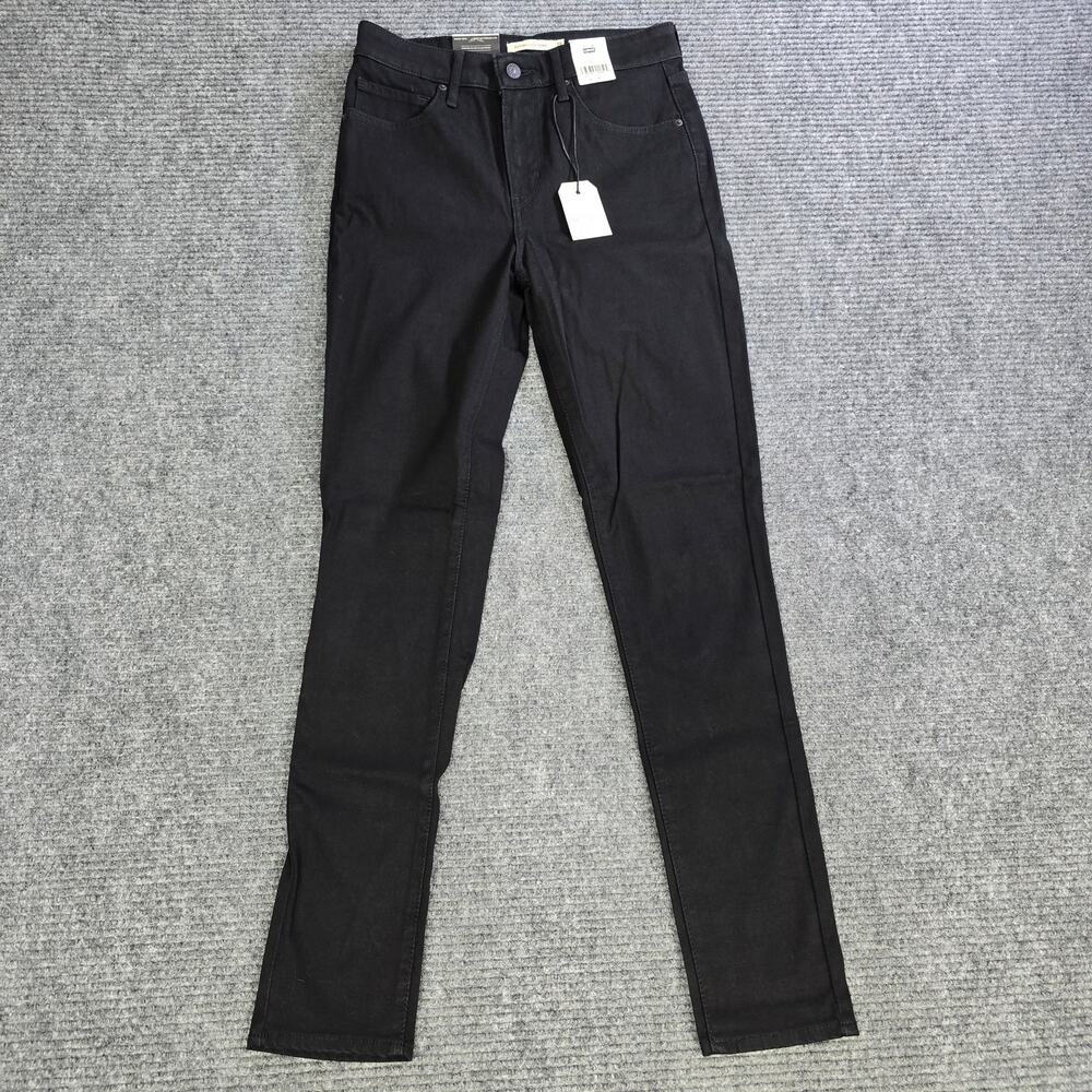Levis 721 High Rise Skinny Womens 28x30 Black 4 Way Stretch Jeans NWT